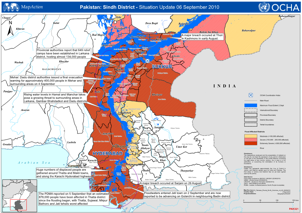 Pakistan: Sindh District - Situation Update 06 September 2010