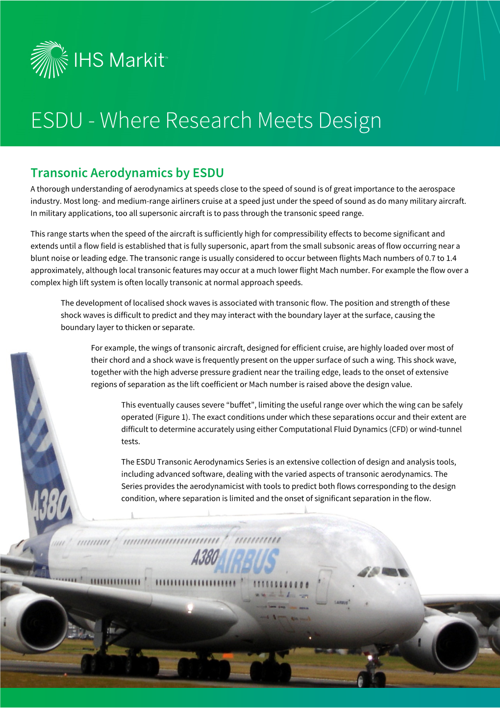 ESDU Transonic Aerodynamics Research Meets Design