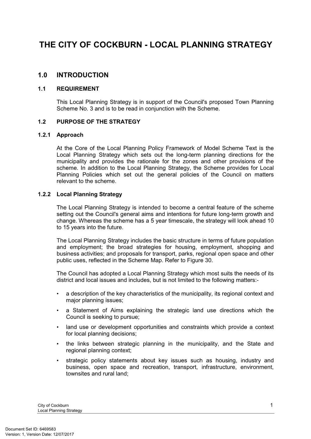 The City of Cockburn - Local Planning Strategy