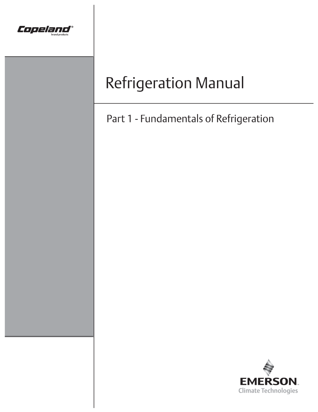 Fundamentals of Refrigeration FOREWORD