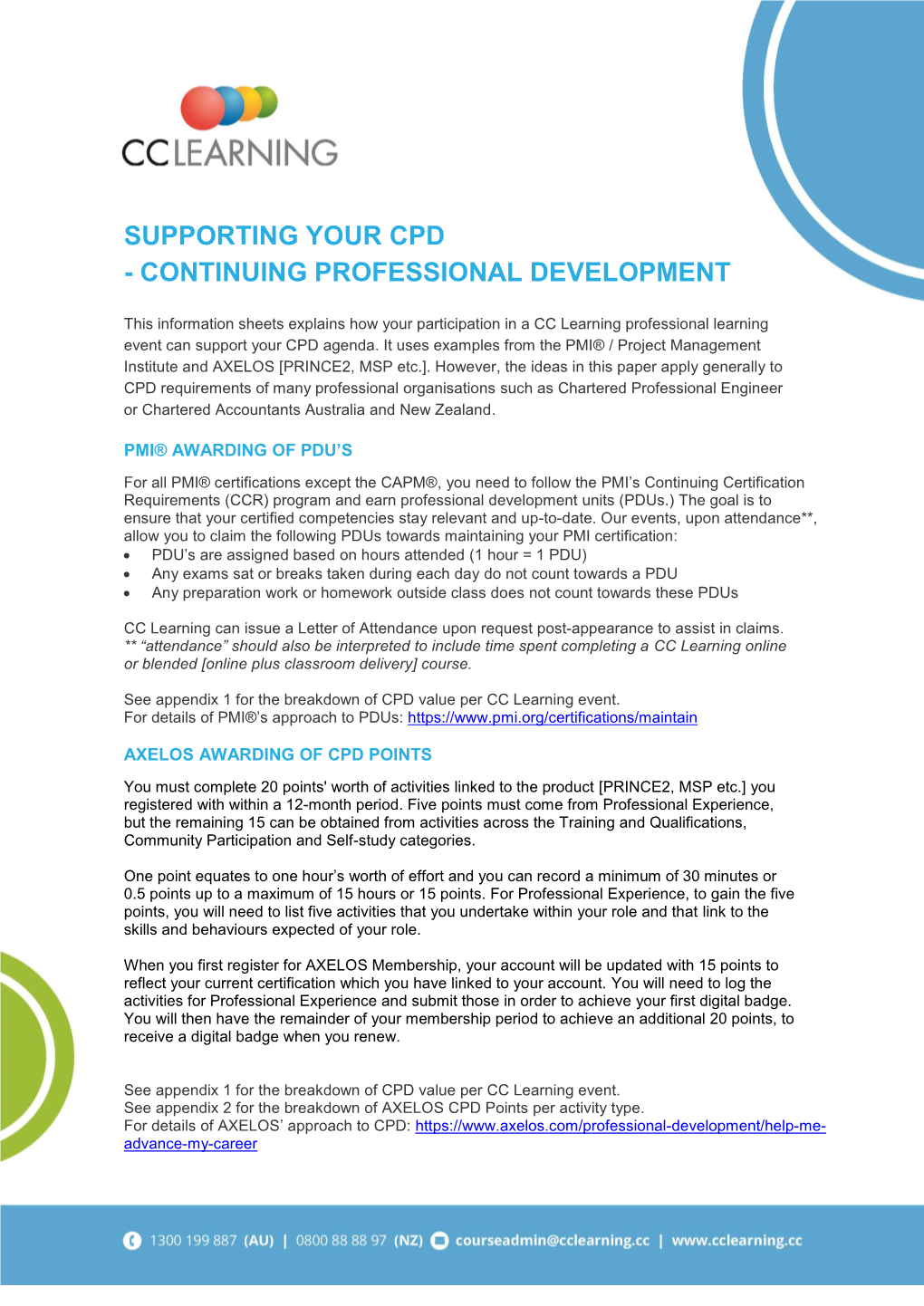 Supporting Your Cpd - Continuing Professional Development
