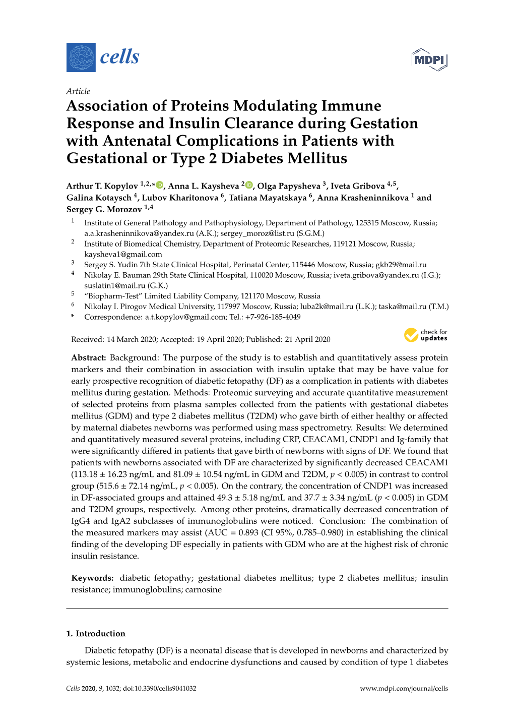 Association of Proteins Modulating Immune Response and Insulin