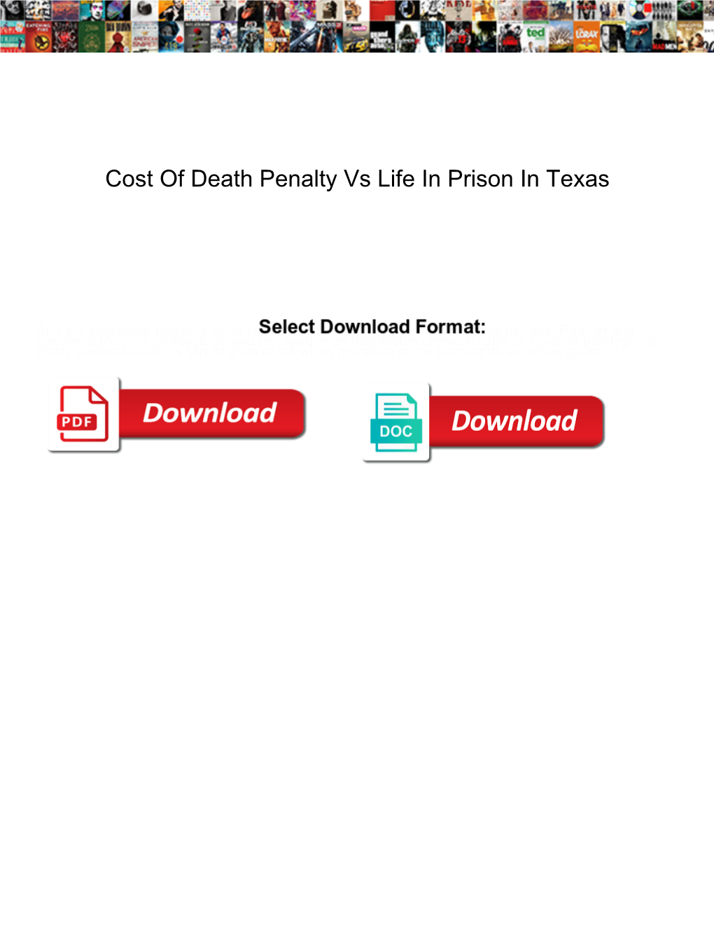 Cost of Death Penalty Vs Life in Prison in Texas