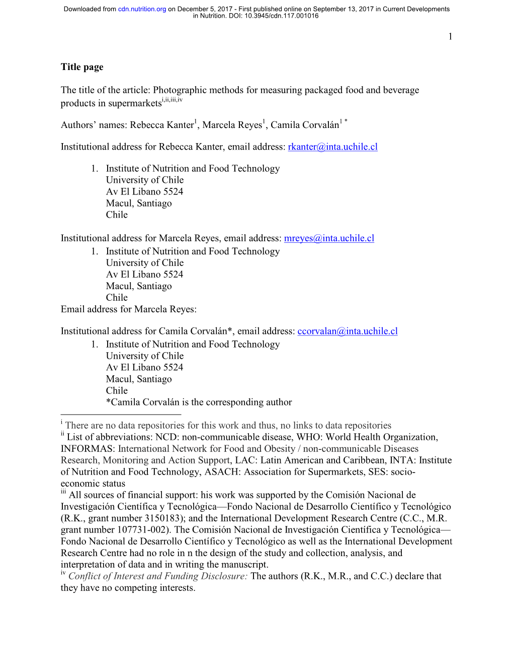 Photographic Methods for Measuring Packaged Food and Beverage Products in Supermarketsi,Ii,Iii,Iv