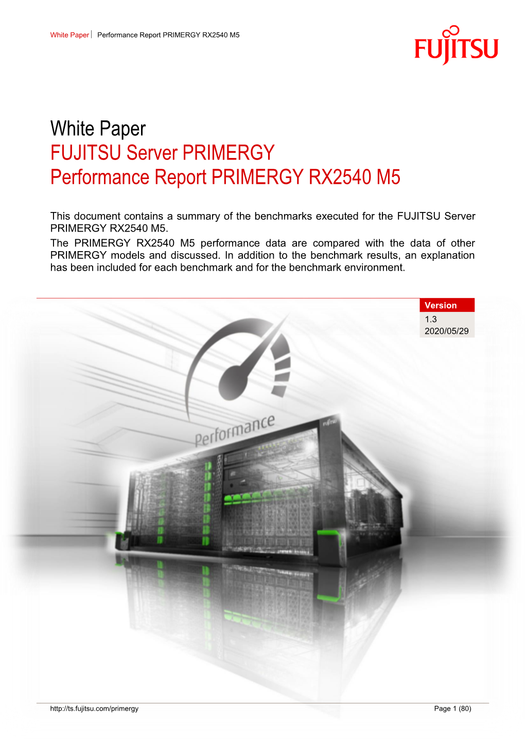 Performance Report PRIMERGY RX2540 M5