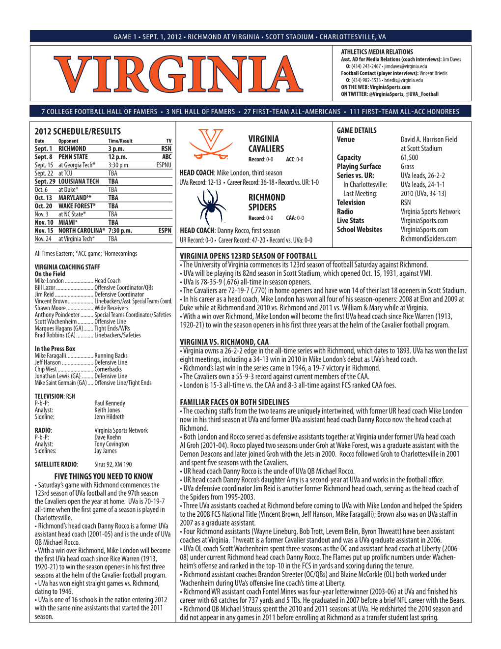 Virginia • Scott Stadium • Charlottesville, Va