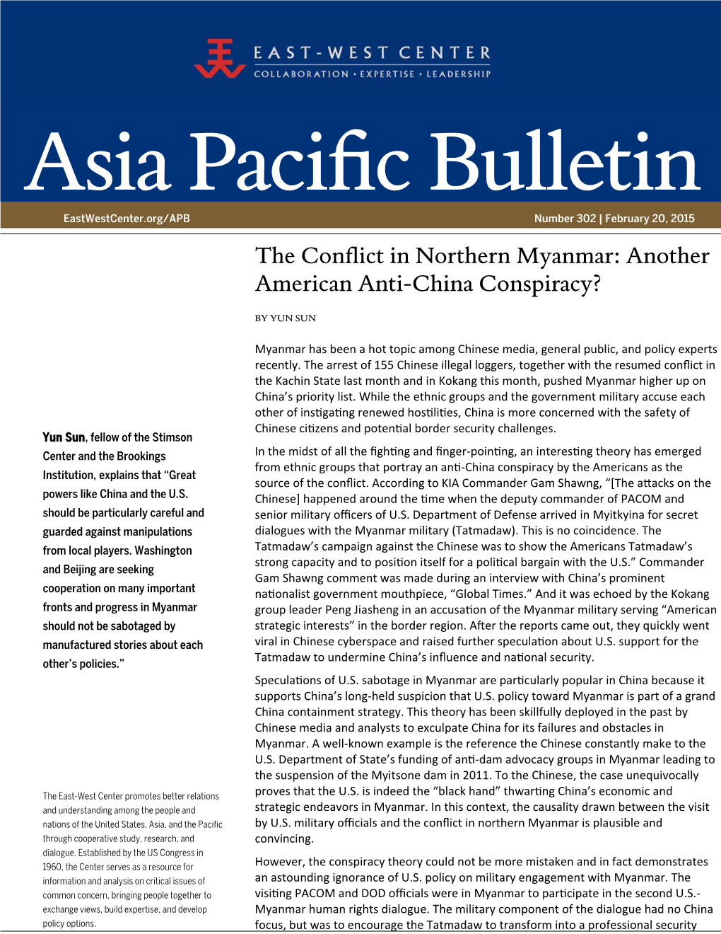 The Conflict in Northern Myanmar: Another American Anti-China Conspiracy?