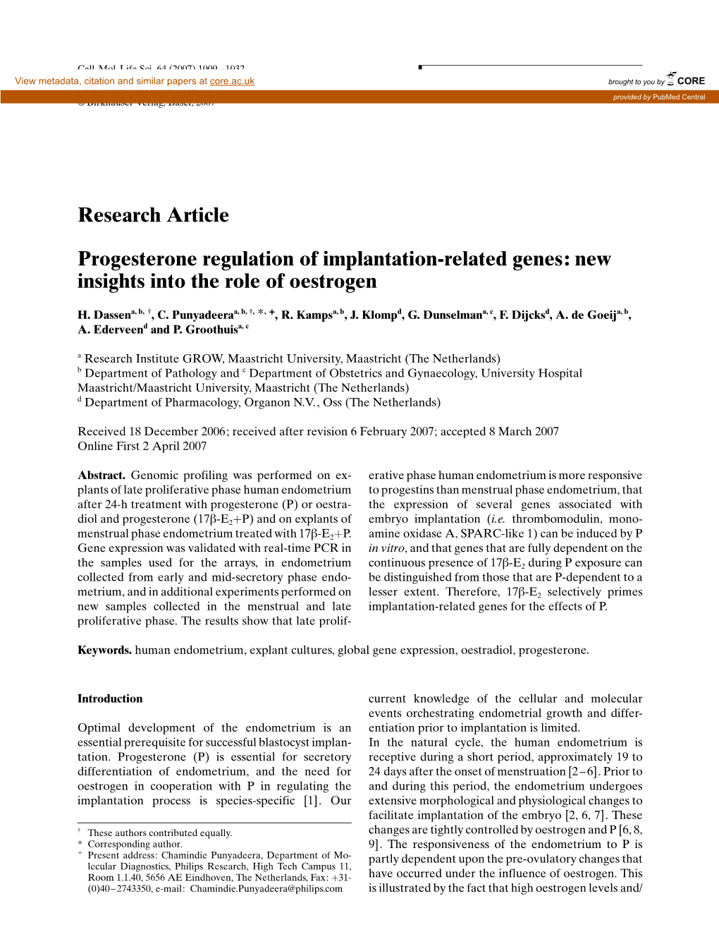 Research Article Progesterone Regulation of Implantation