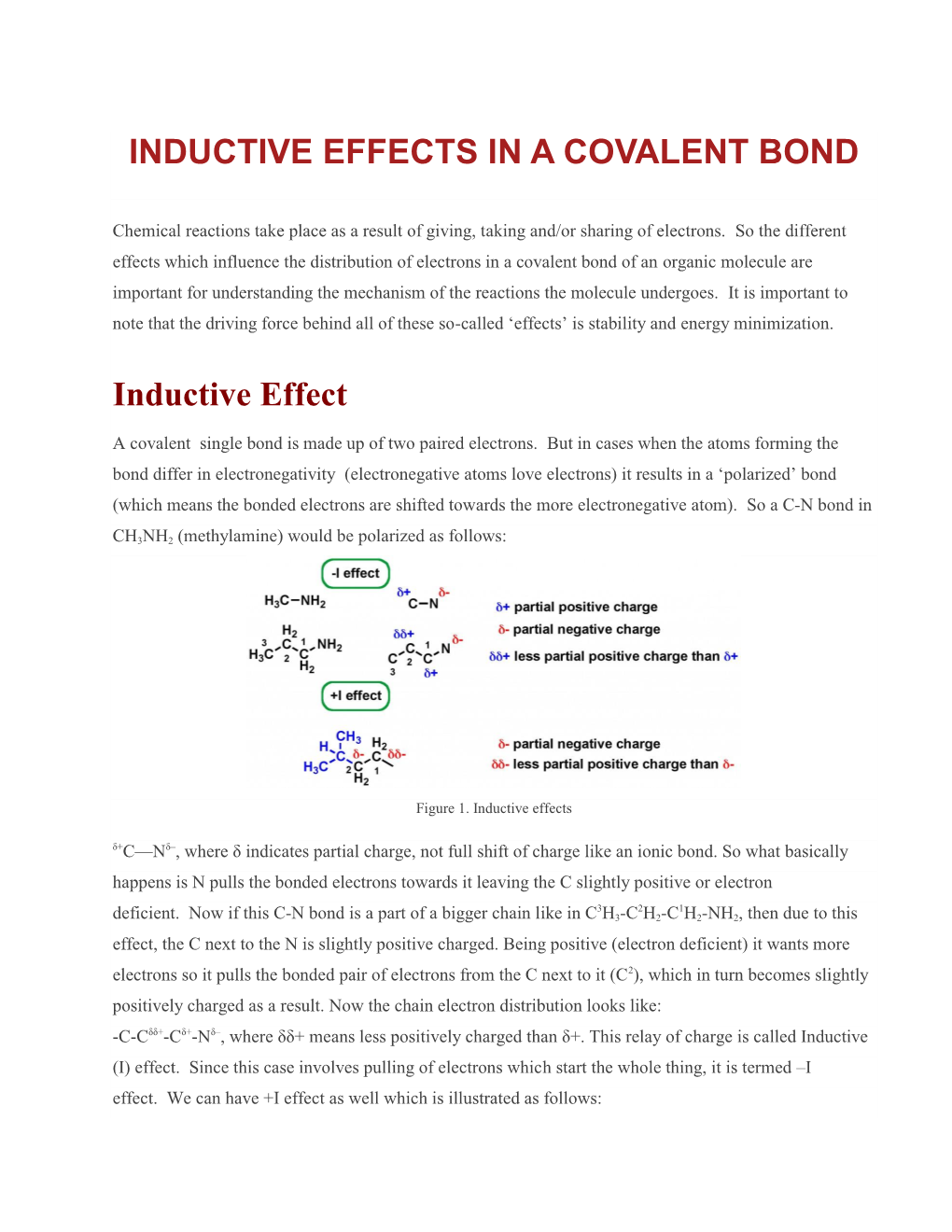 Inductive Effects in a Covalent Bond