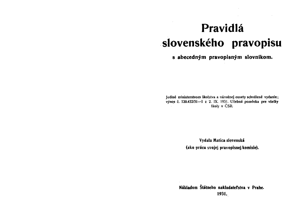 Pravidlá Slovenského Pravopisu S Abecedným Pravopisným Slovníkom