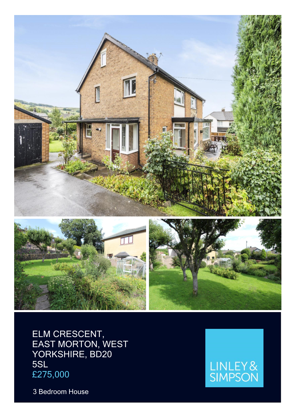 Elm Crescent, East Morton, West Yorkshire, Bd20 5Sl £275,000