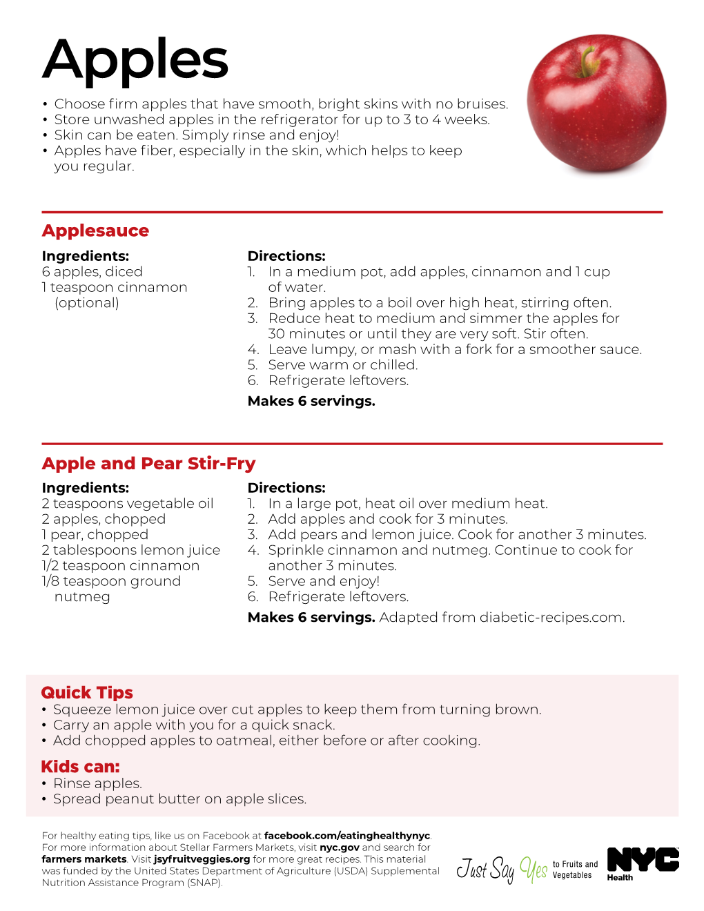 Apples • Choose Firm Apples That Have Smooth, Bright Skins with No Bruises