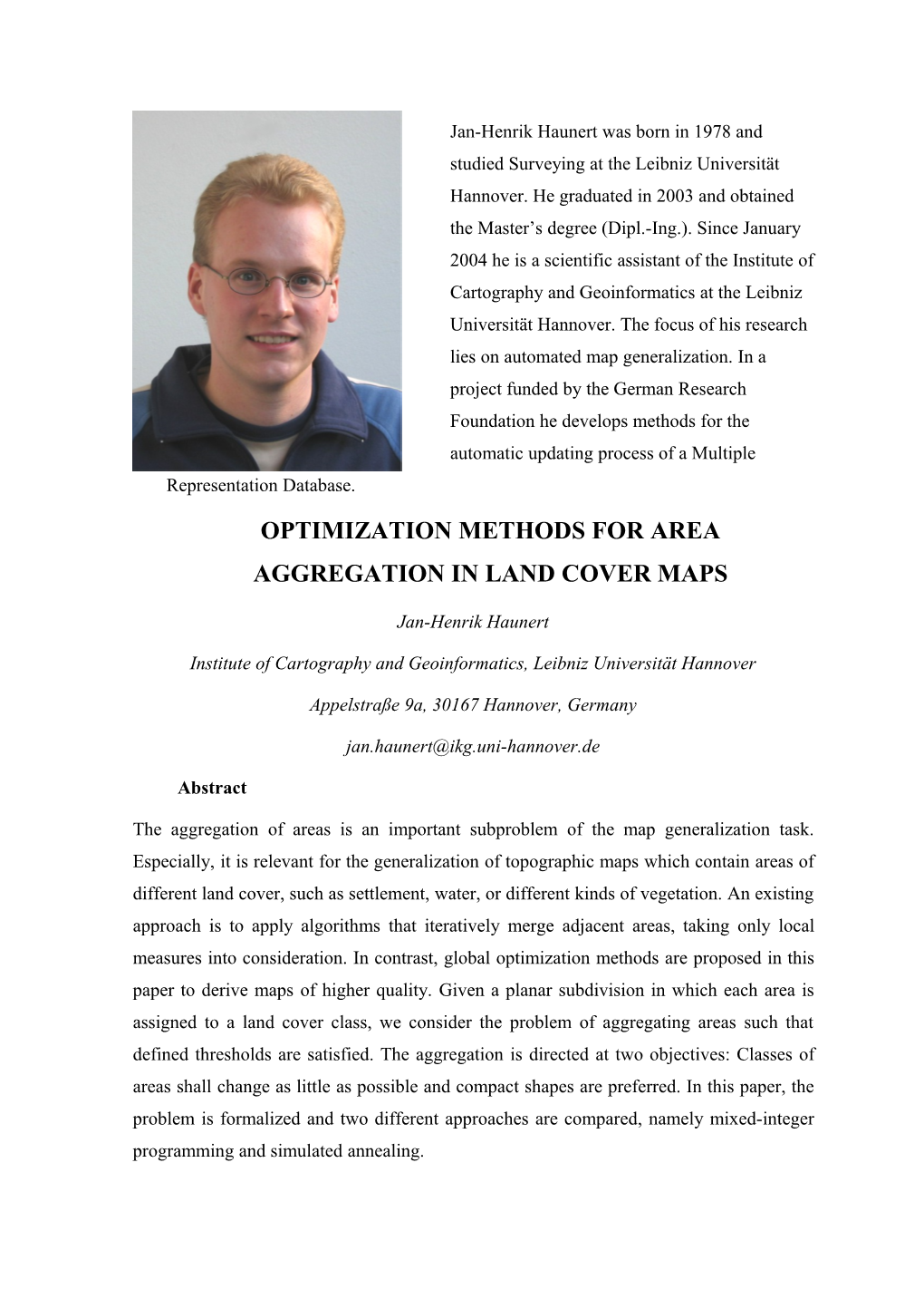 Optimization Methods for Area Aggregation in Land Cover Maps