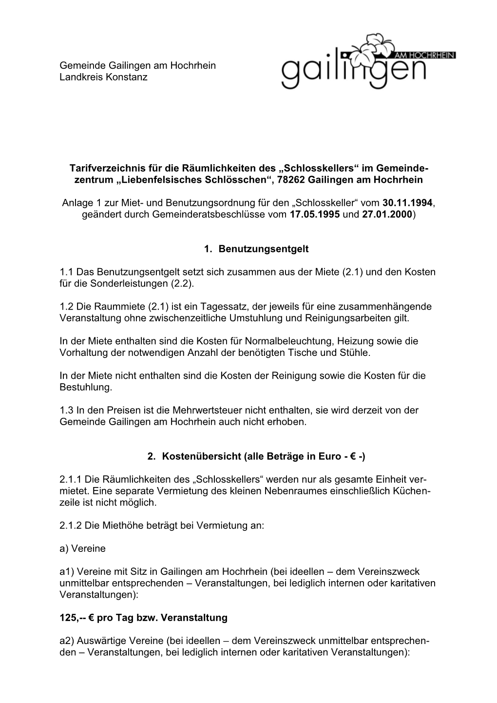 Gemeinde Gailingen Am Hochrhein Landkreis Konstanz