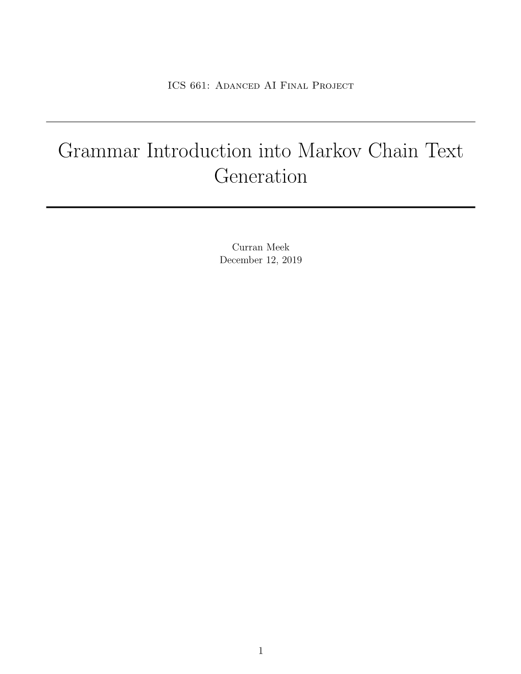 Grammar Introduction Into Markov Chain Text Generation