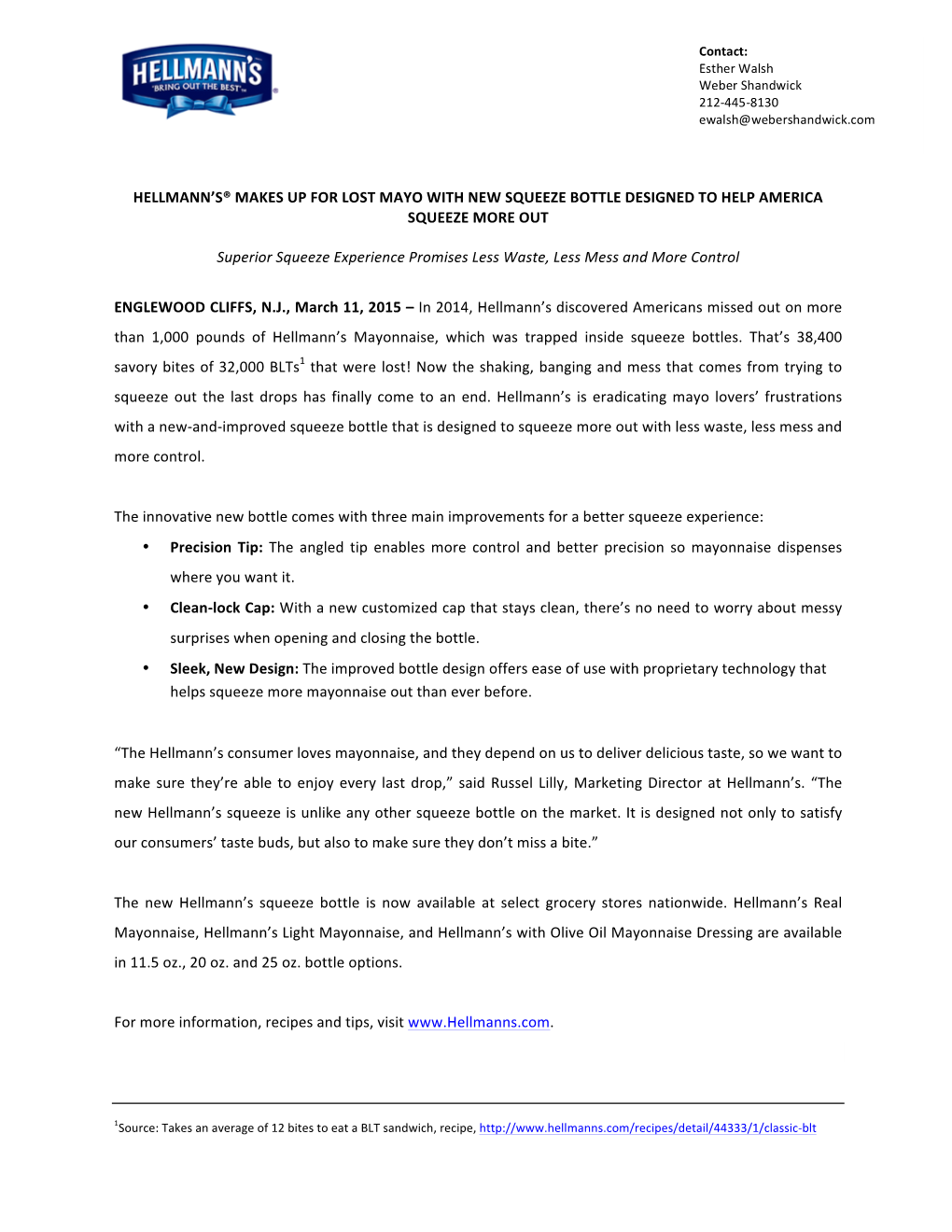 FINAL APPROVED Hellmann's Marco Polo Press Release 03.10.15