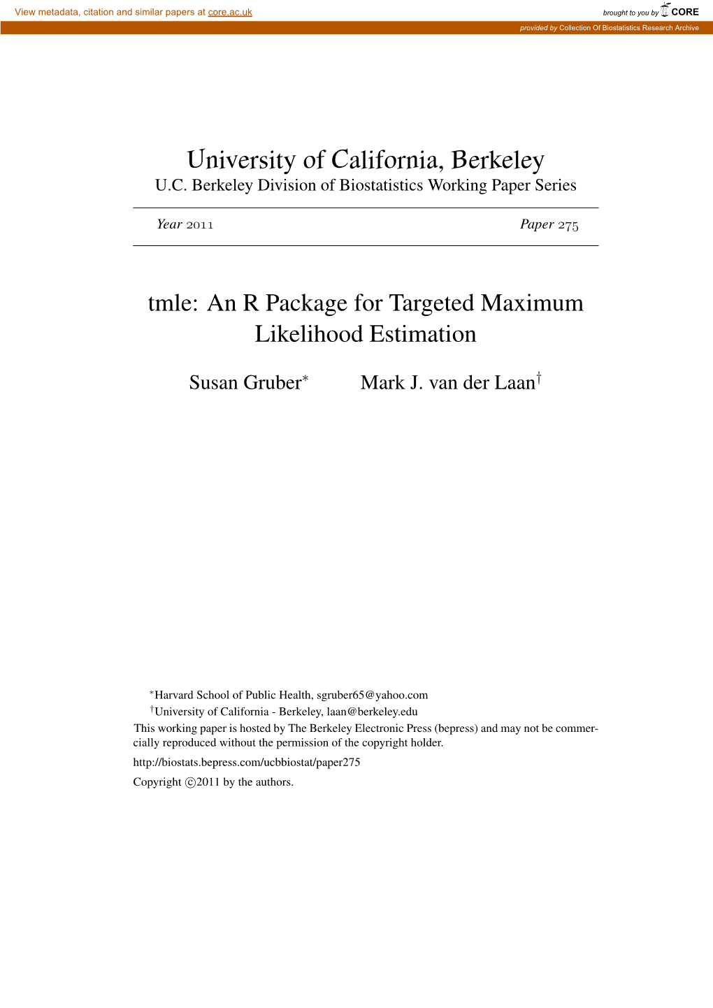 Tmle: an R Package for Targeted Maximum Likelihood Estimation