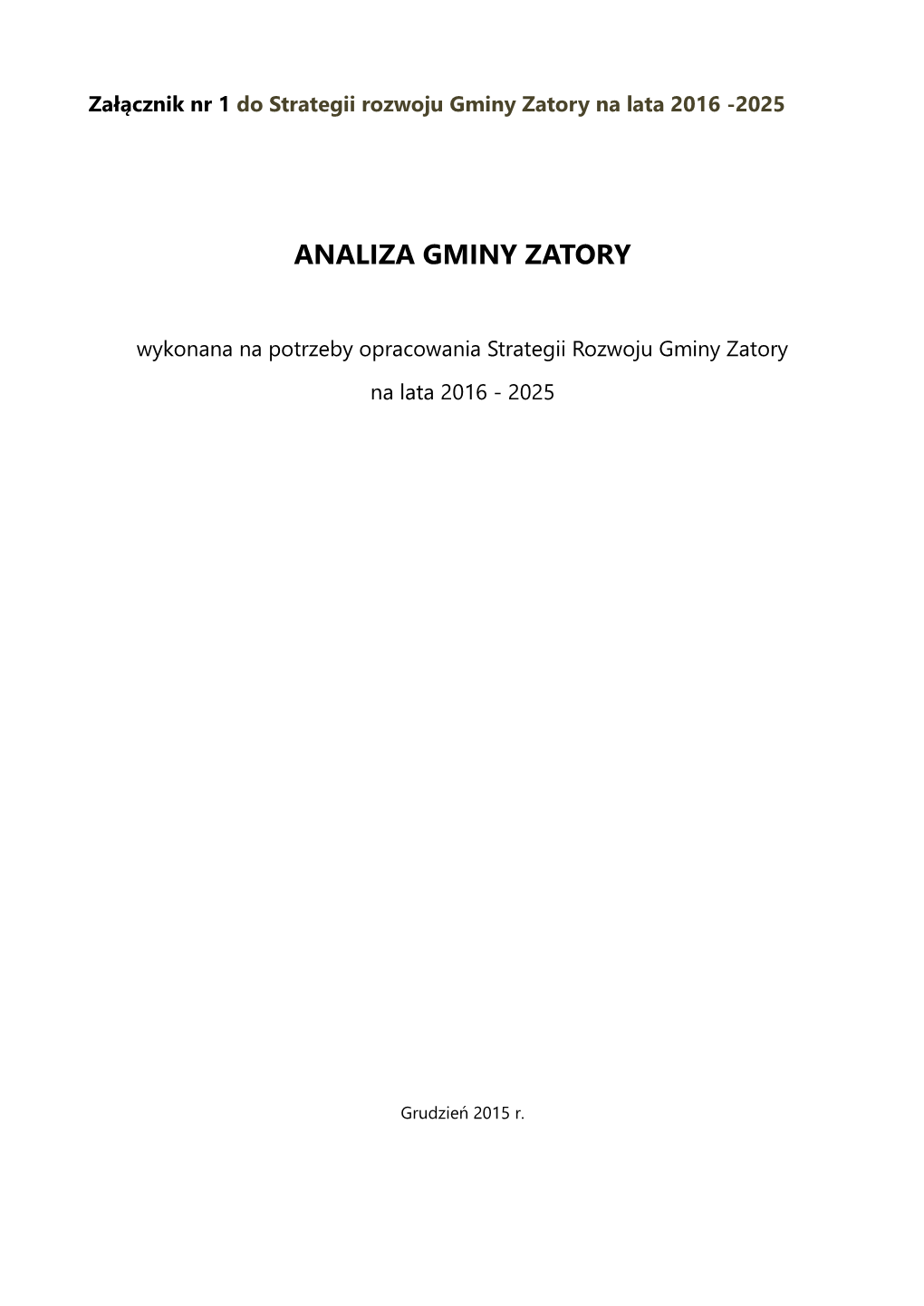 Analiza Gminy Zatory