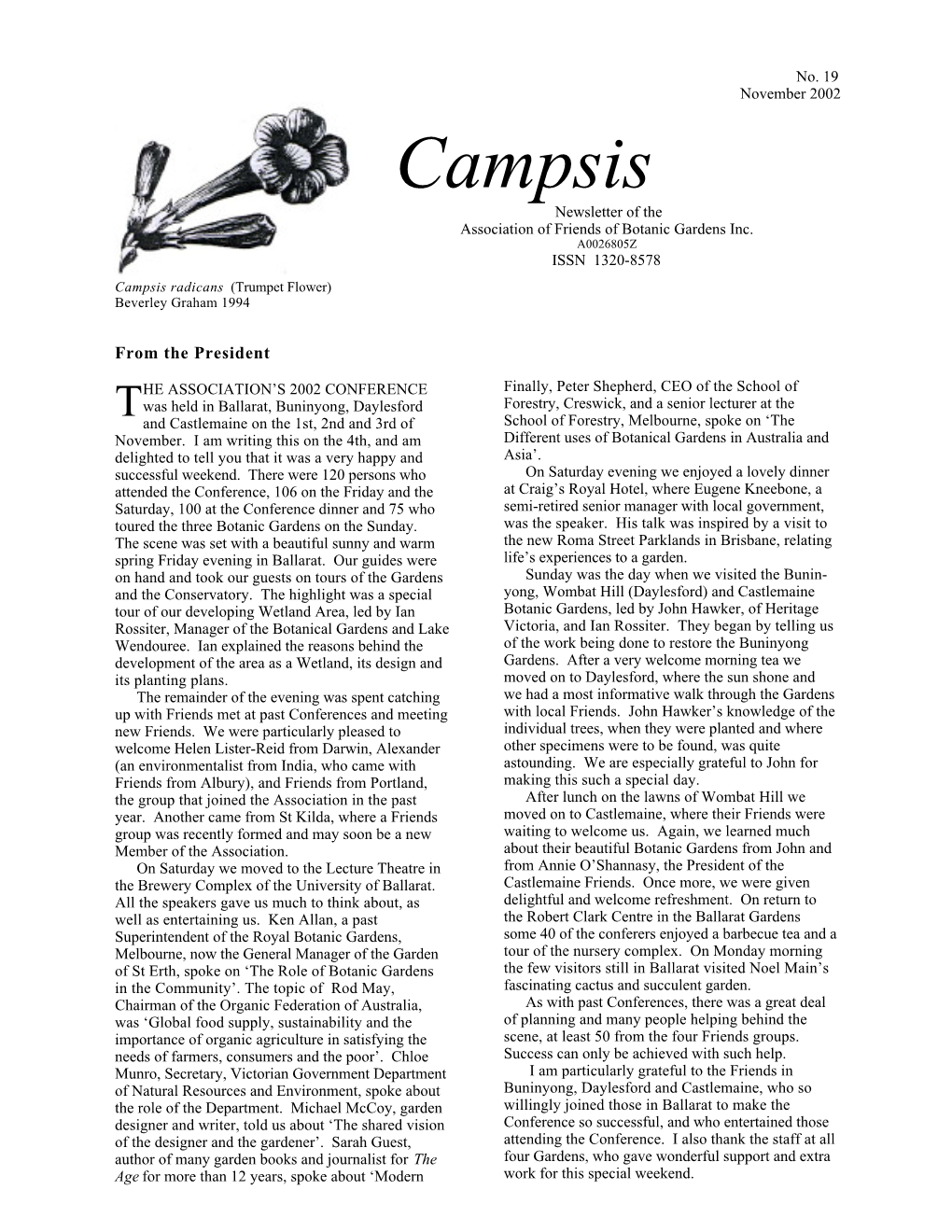 Campsis Newsletter No. 19