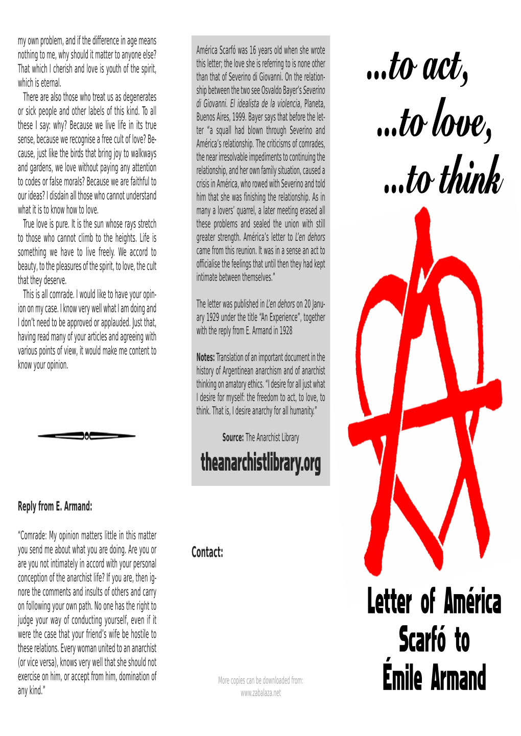 Leaflet Letter of America Scarfo