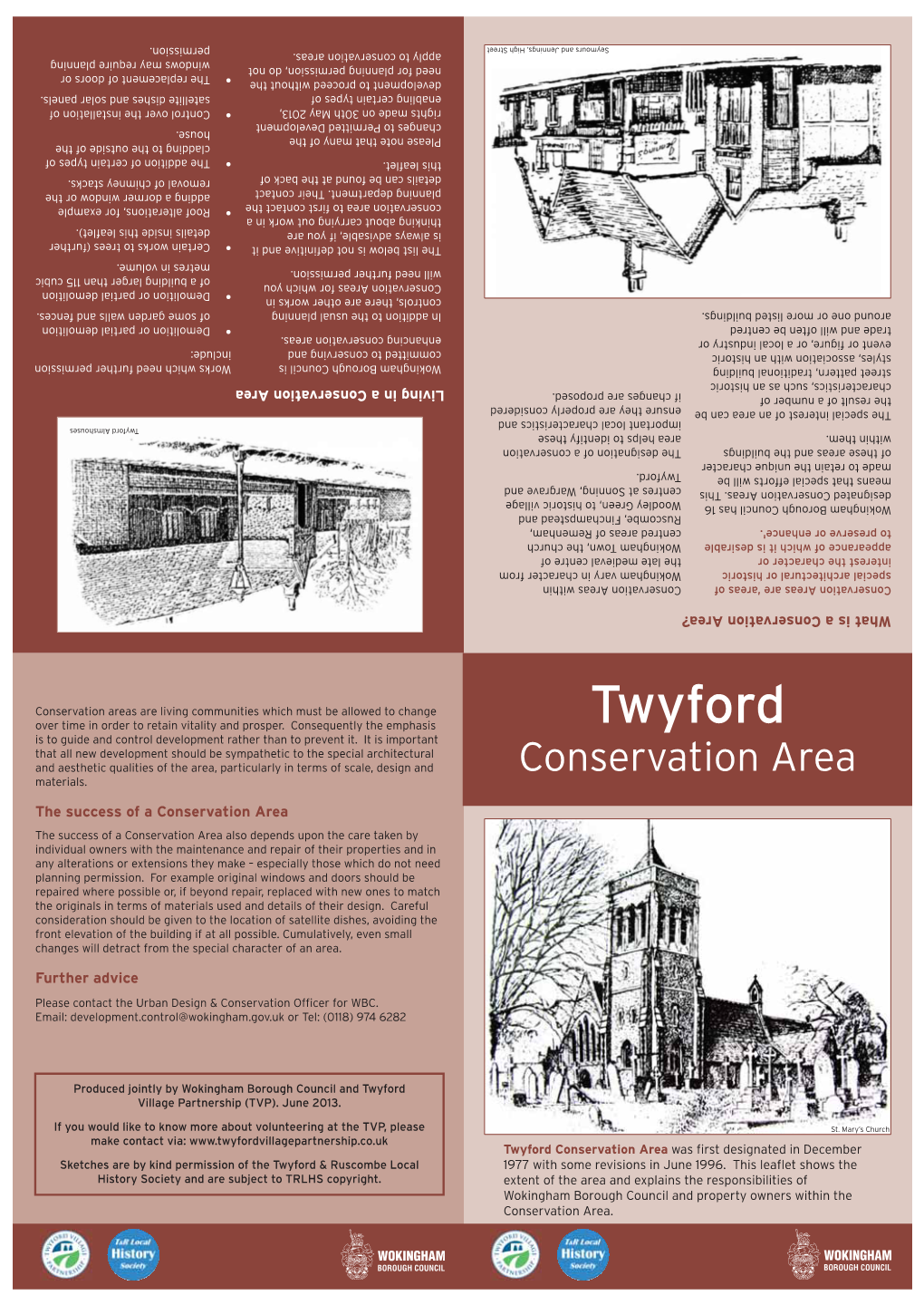 Twyford Conservation Area Was First Designated in December Sketches Are by Kind Permission of the Twyford & Ruscombe Local 1977 with Some Revisions in June 1996