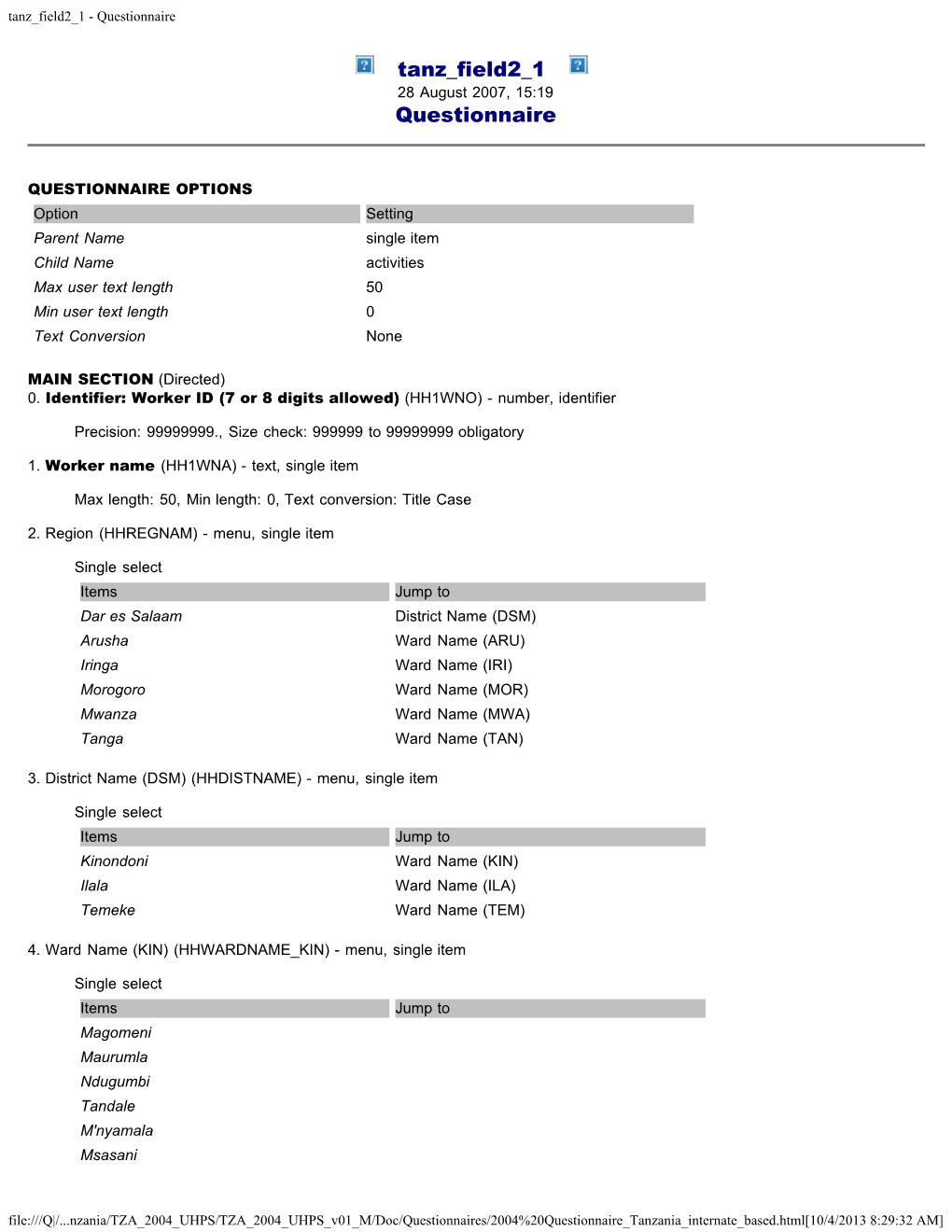 Tanz Field2 1 - Questionnaire