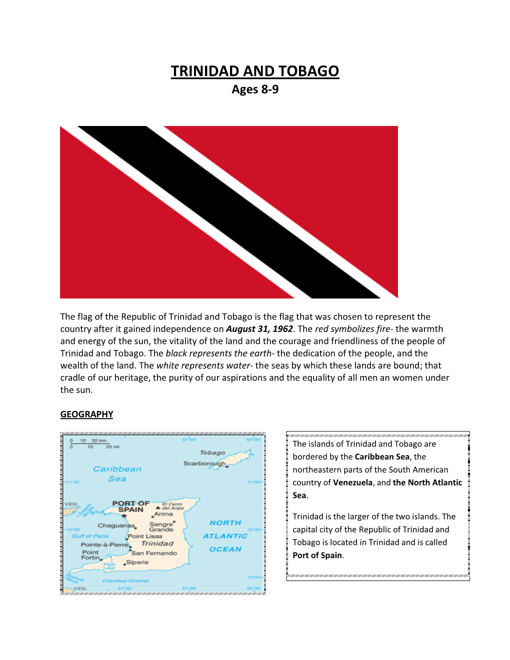 TRINIDAD and TOBAGO Ages 8-9