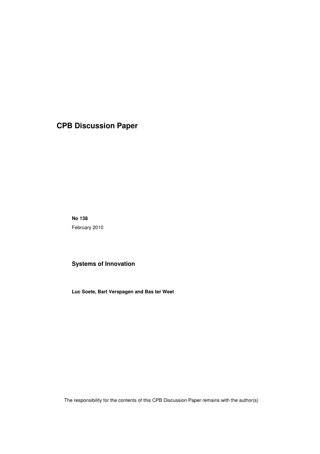 CPB Discussion Paper