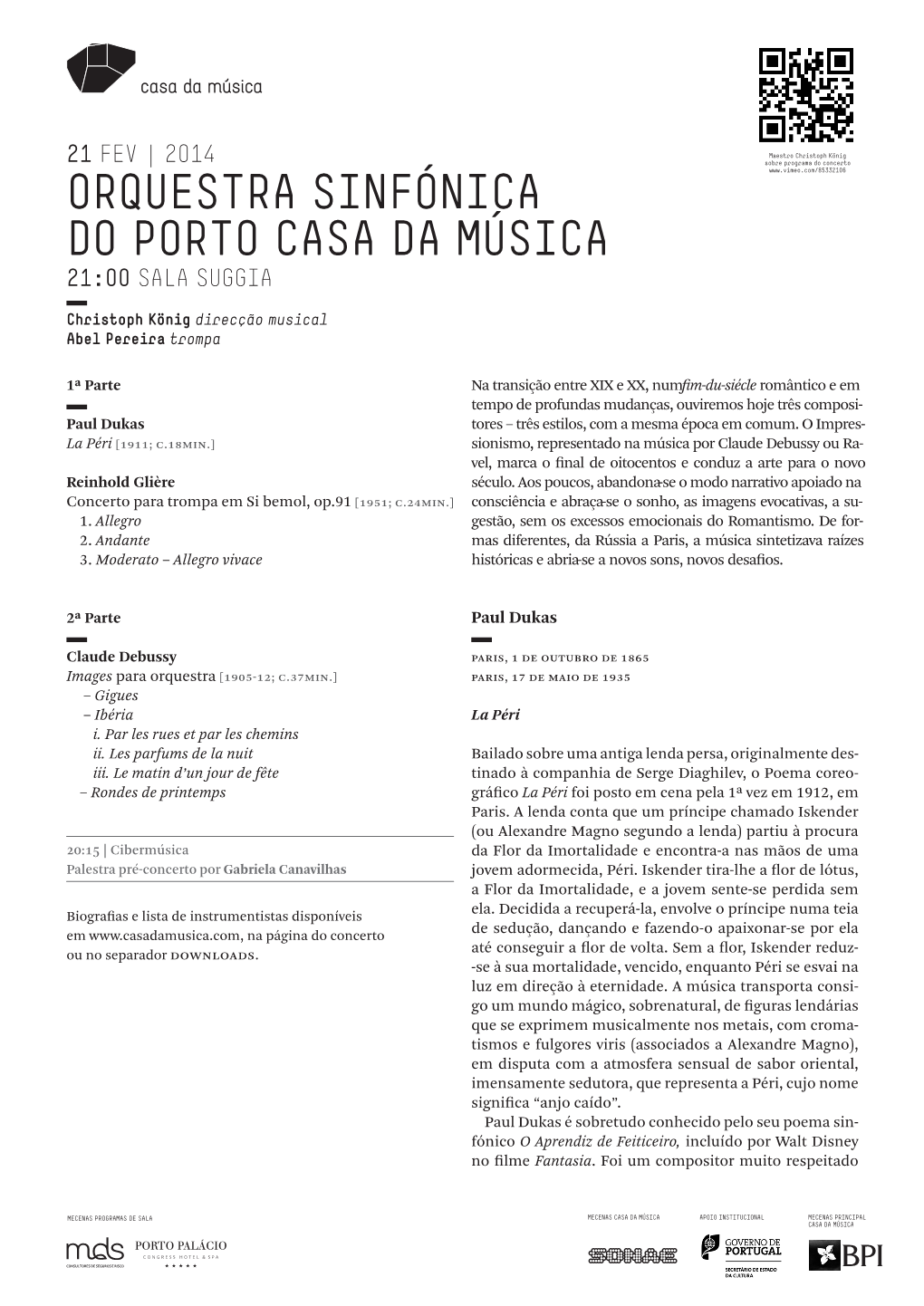 Orquestra Sinfónica Do Porto Casa Da Música 21:00 Sala Suggia