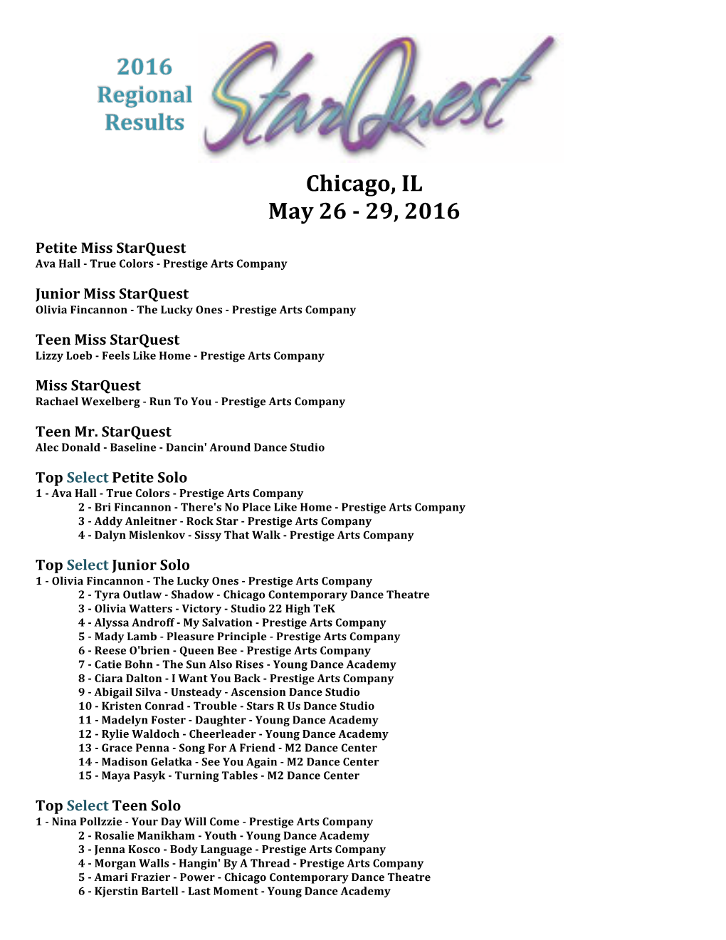 Chicago, IL May 26 -‐ 29, 2016