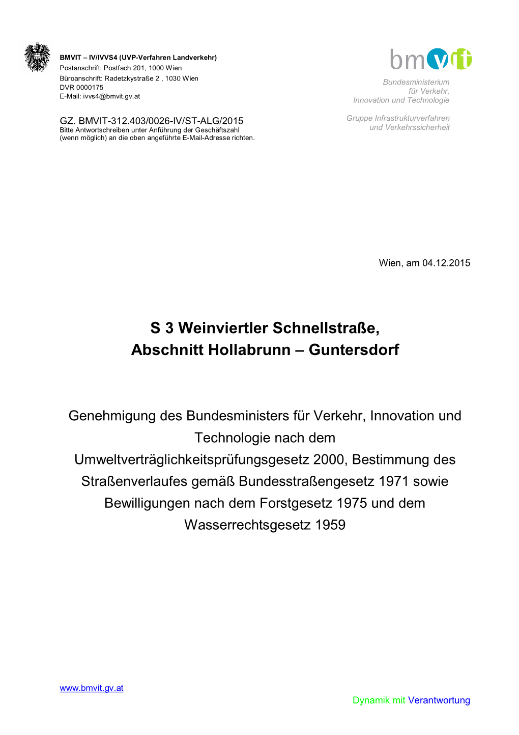 S 3 Weinviertler Schnellstraße, Abschnitt Hollabrunn – Guntersdorf