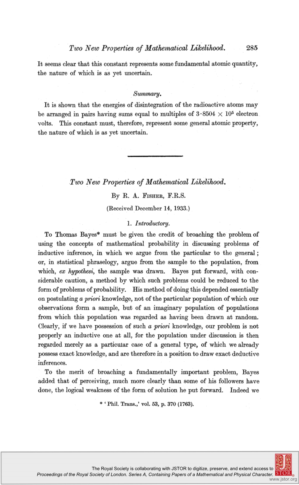 Two New Properties of Mathematical Likelihood