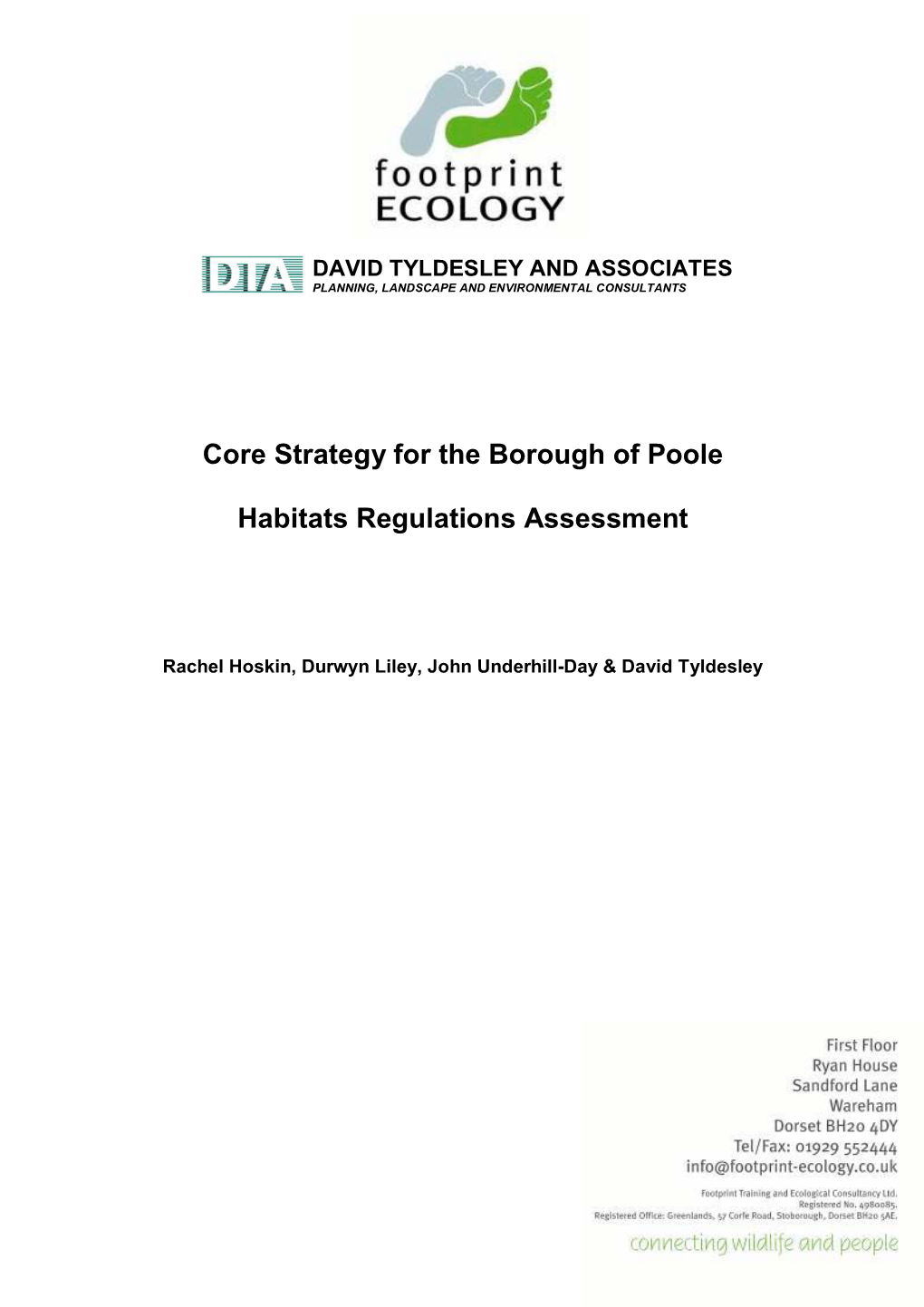 Core Strategy for the Borough of Poole Habitats Regulations