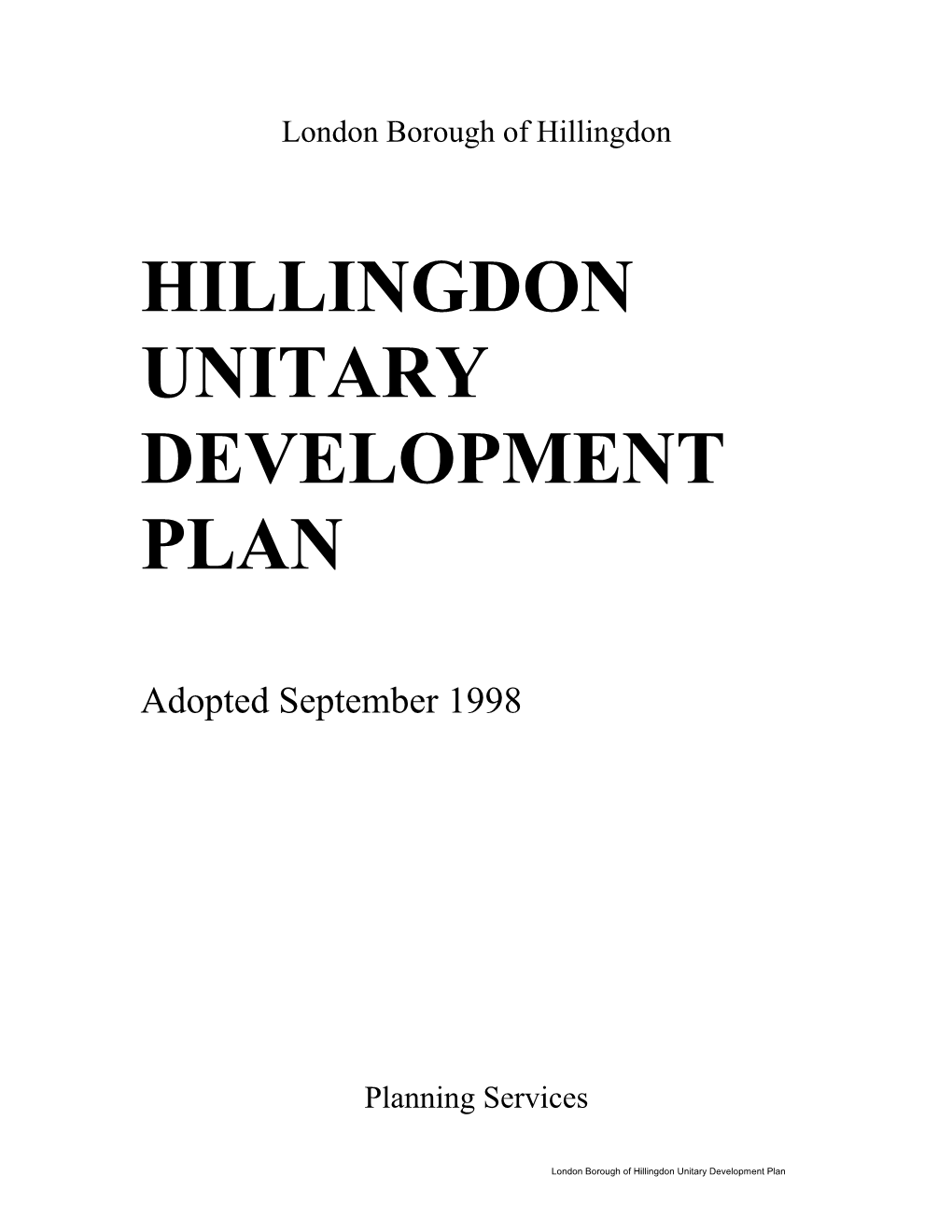 Hillingdon Unitary Development Plan