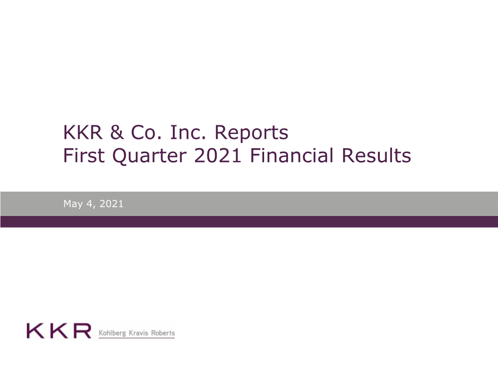 KKR Q1'21 Earnings Release