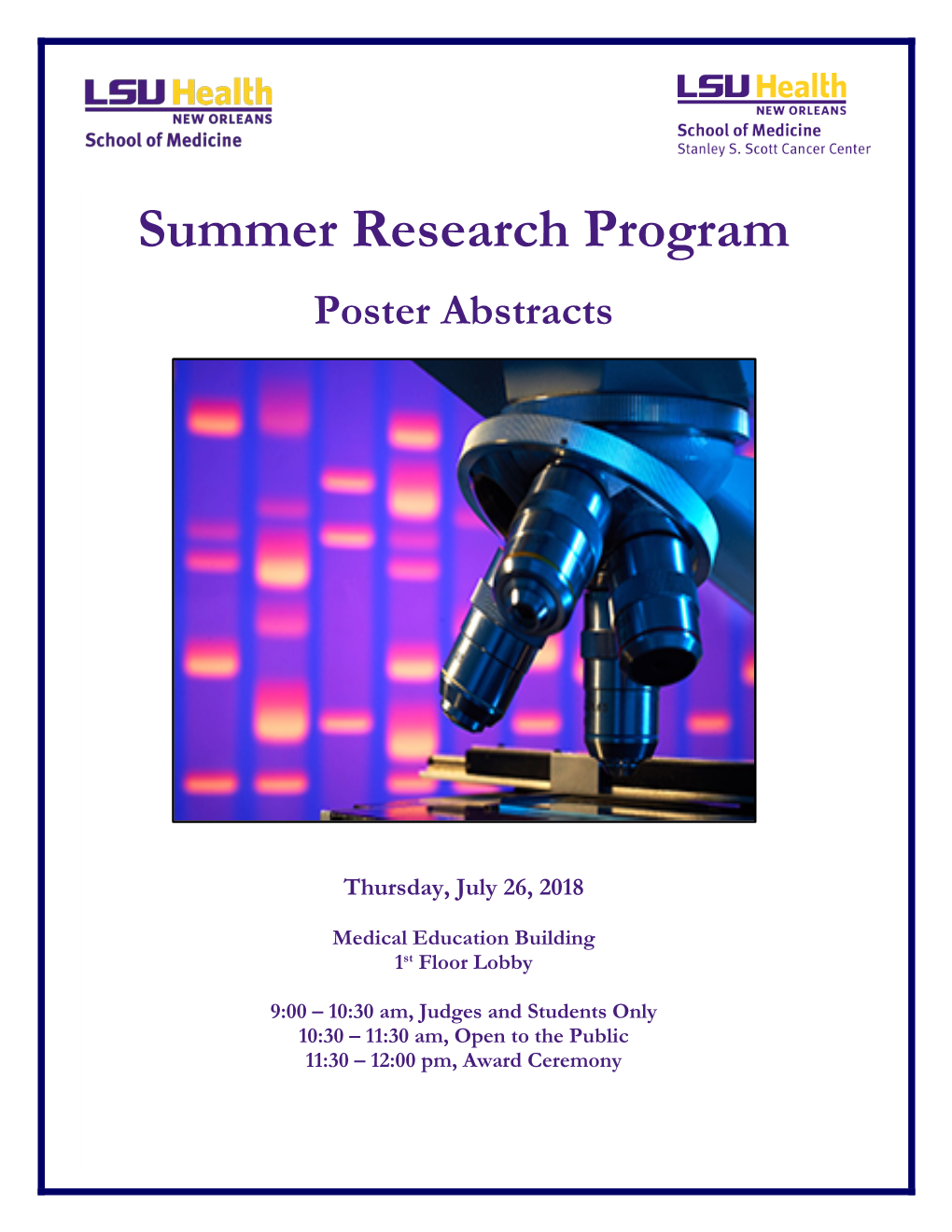 Summer Research Program Poster Abstracts