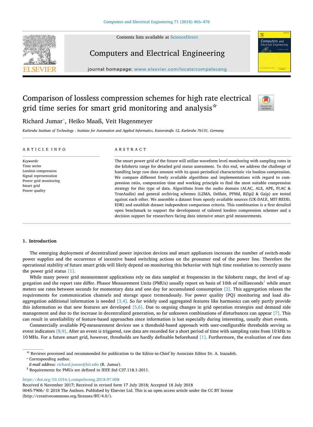 Comparison of Lossless Compression Schemes for High Rate Electrical Grid