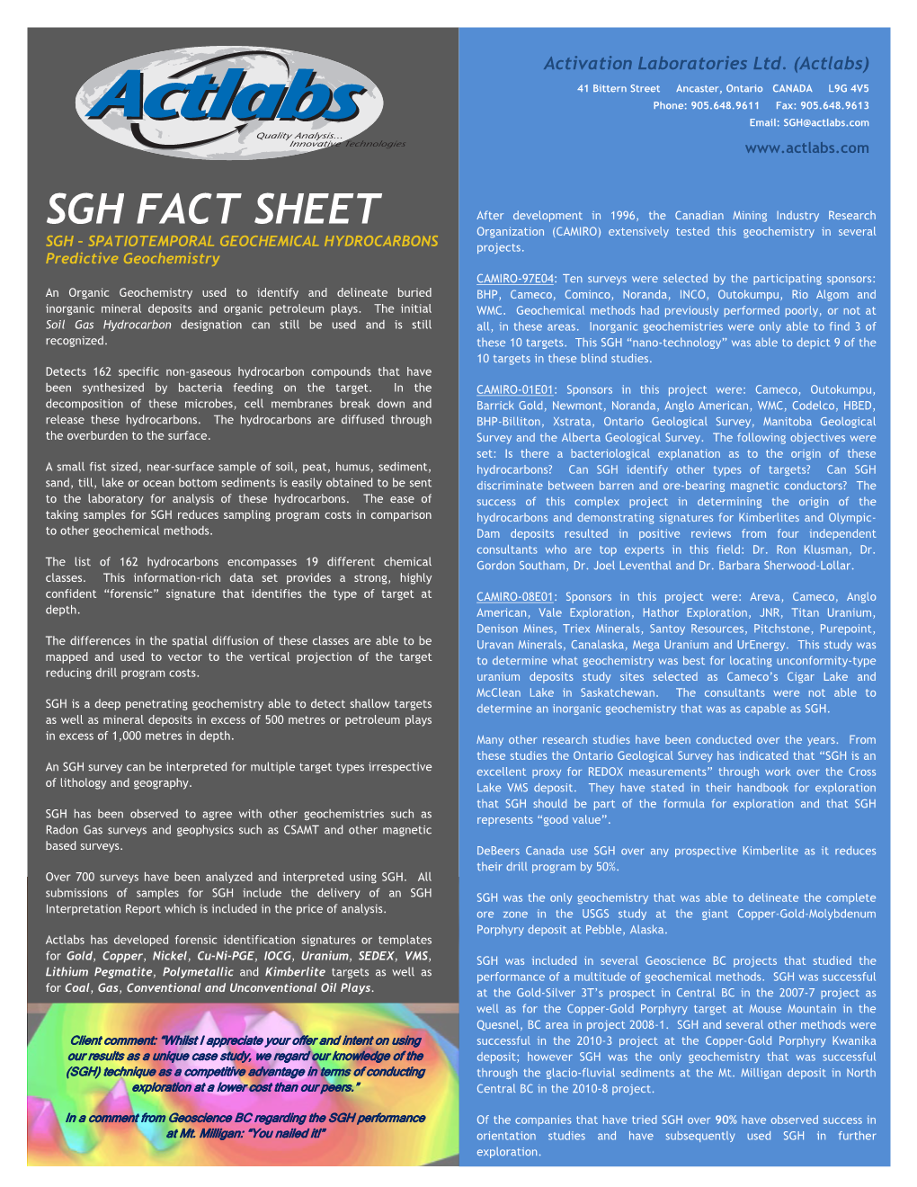 Sgh Fact Sheet