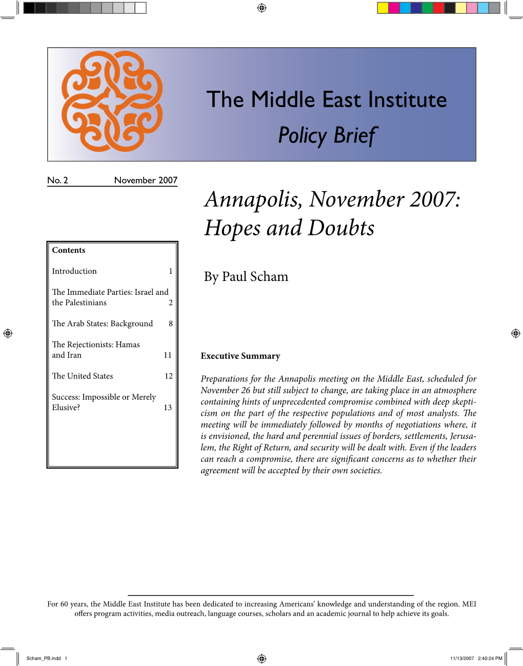 Hopes and Doubts the Middle East