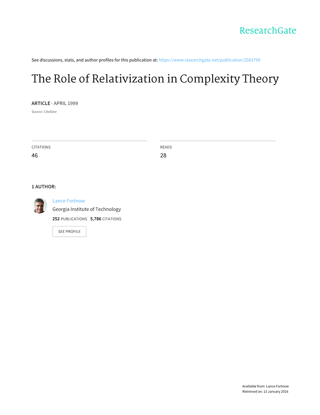 The Role of Relativization in Complexity Theory