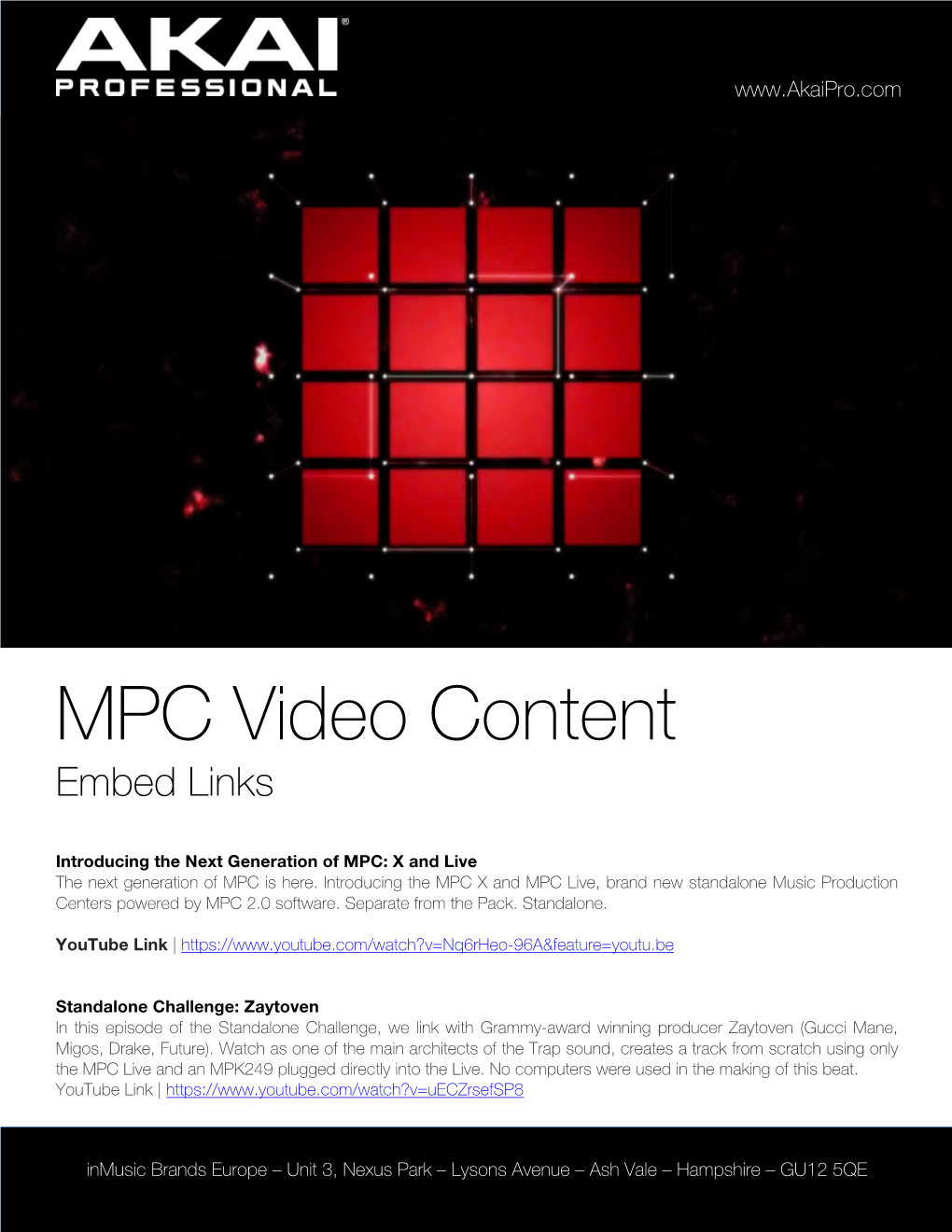 MPC Video Content Embed Links