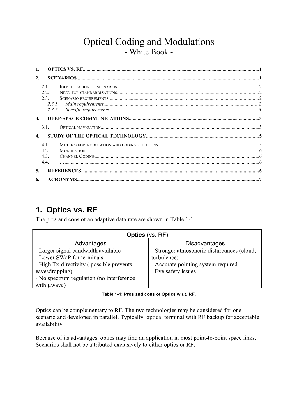 Optical Coding and Modulations