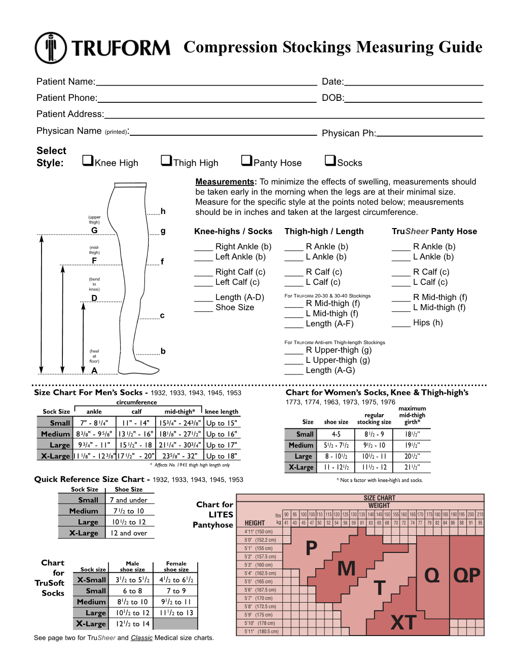 Compression Stockings Measuring Guide