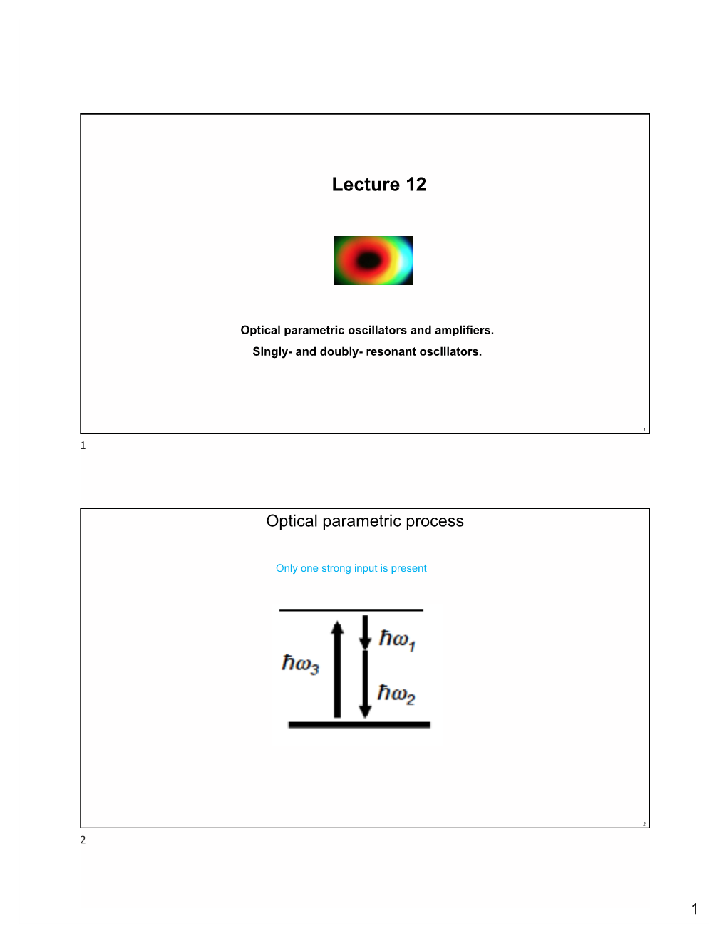 L12 Optical Parametric Oscillators and Amplifiers