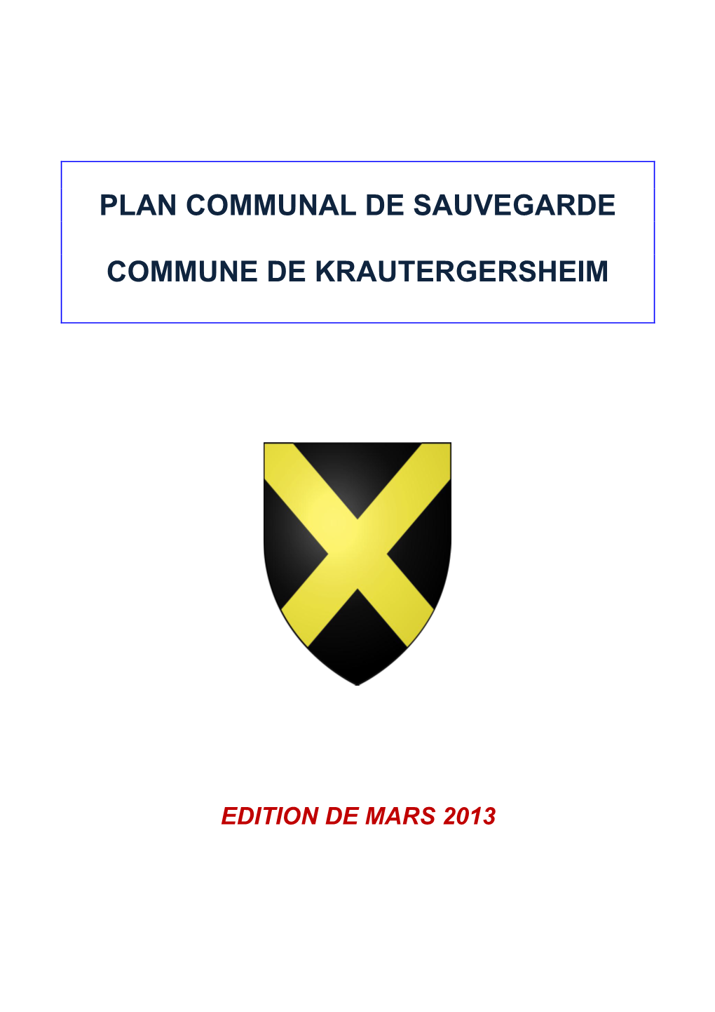 Plan Communal De Sauvegarde Commune De Krautergersheim