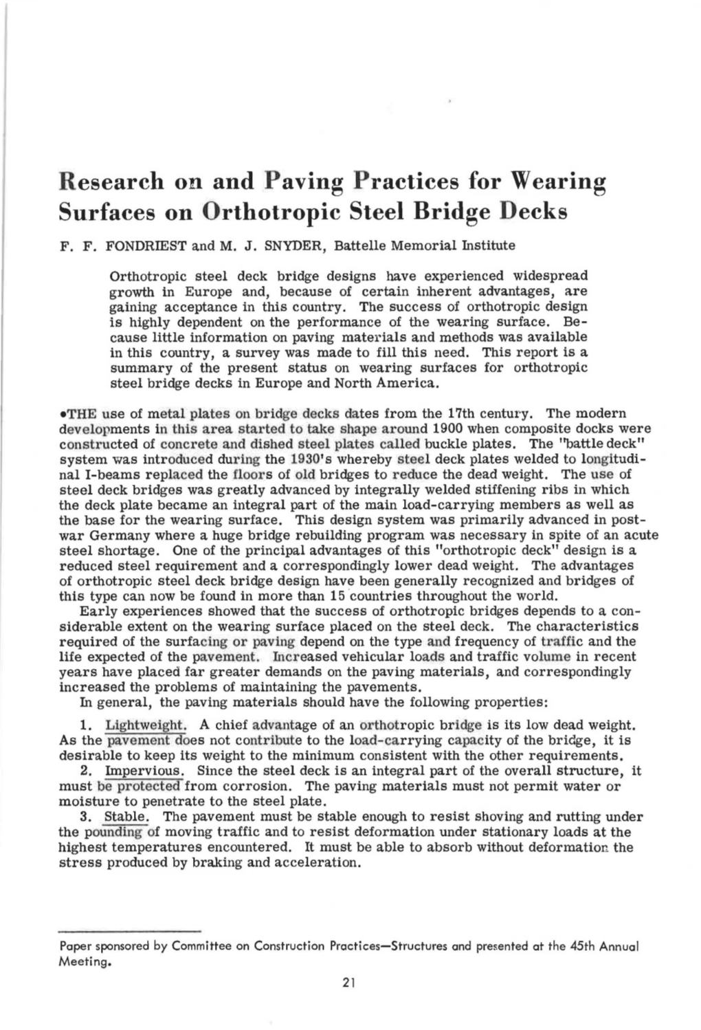 Research on and Paving Practices for Wearing Surfaces on Orthotropic Steel Bridge Decks