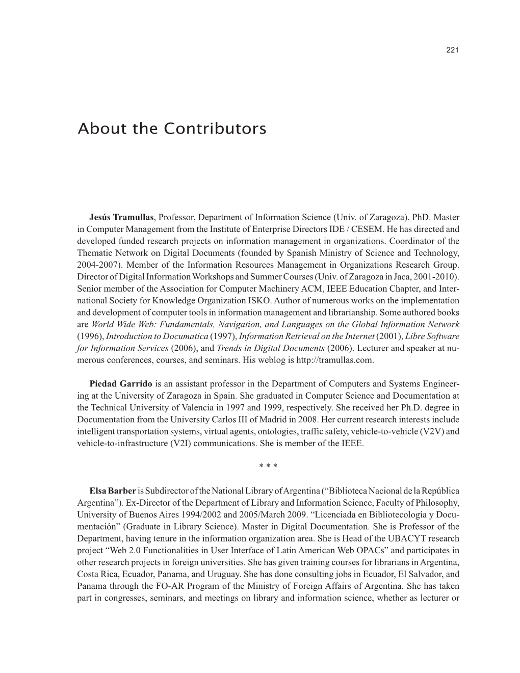 About the Contributors