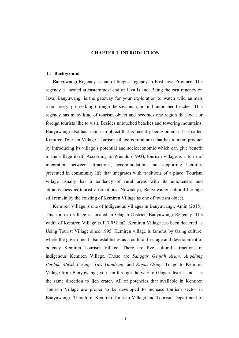 CHAPTER 1. INTRODUCTION 1.1 Background Banyuwangi Regency