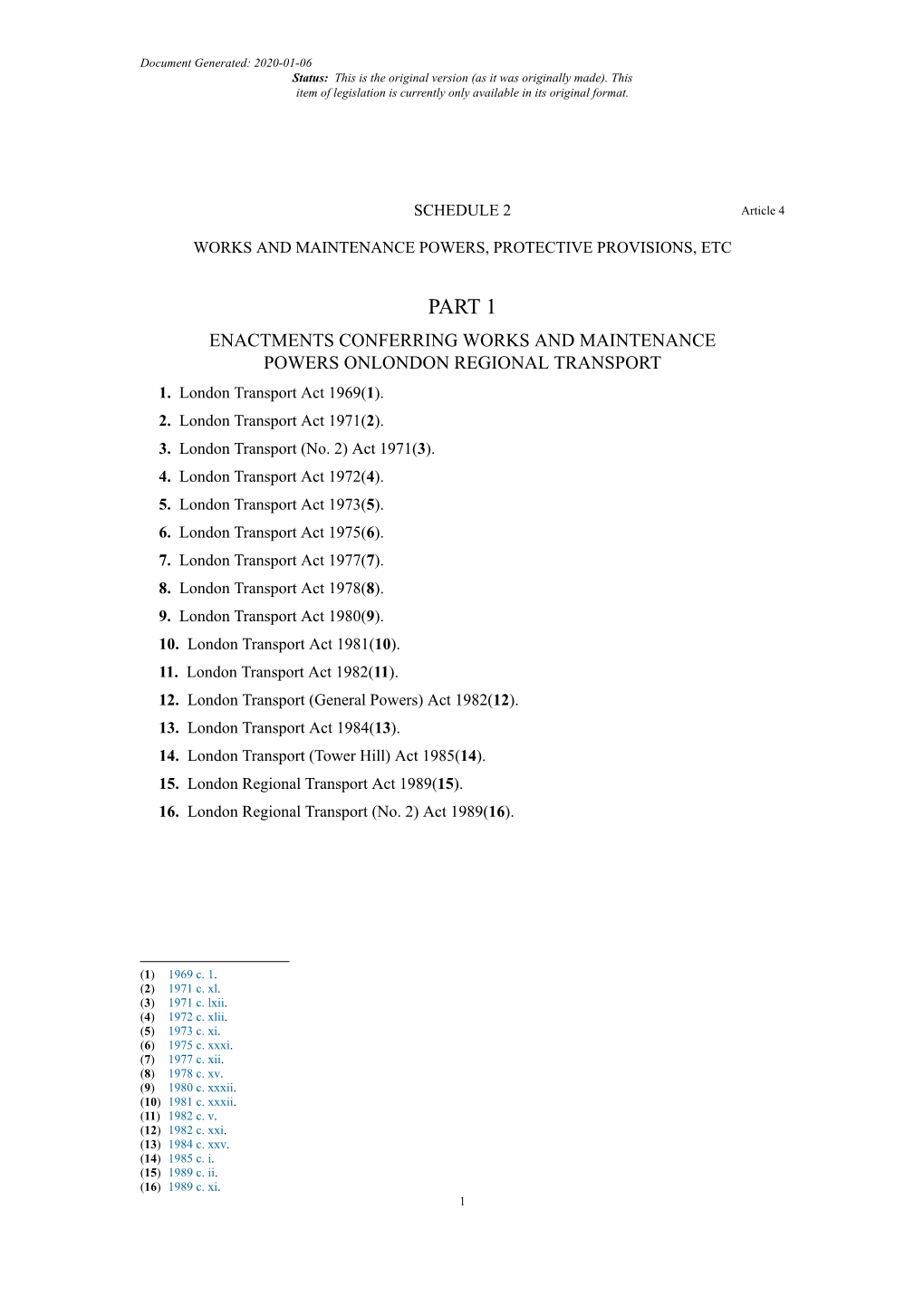 The Transport for London (Consequential Provisions) Order 2003