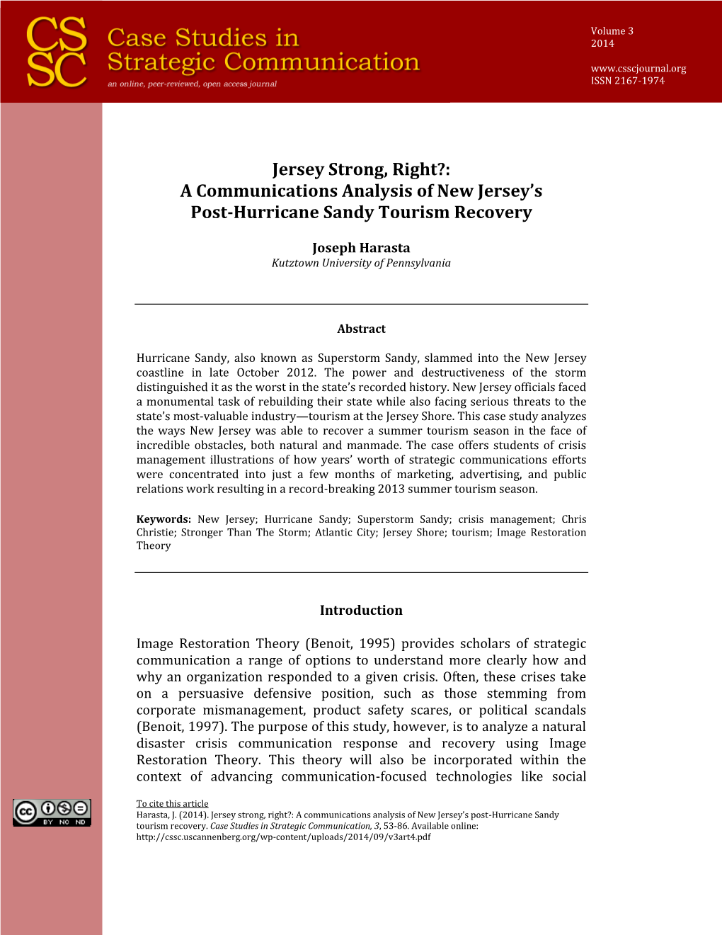 A Communications Analysis of New Jersey's Post-Hurricane Sandy